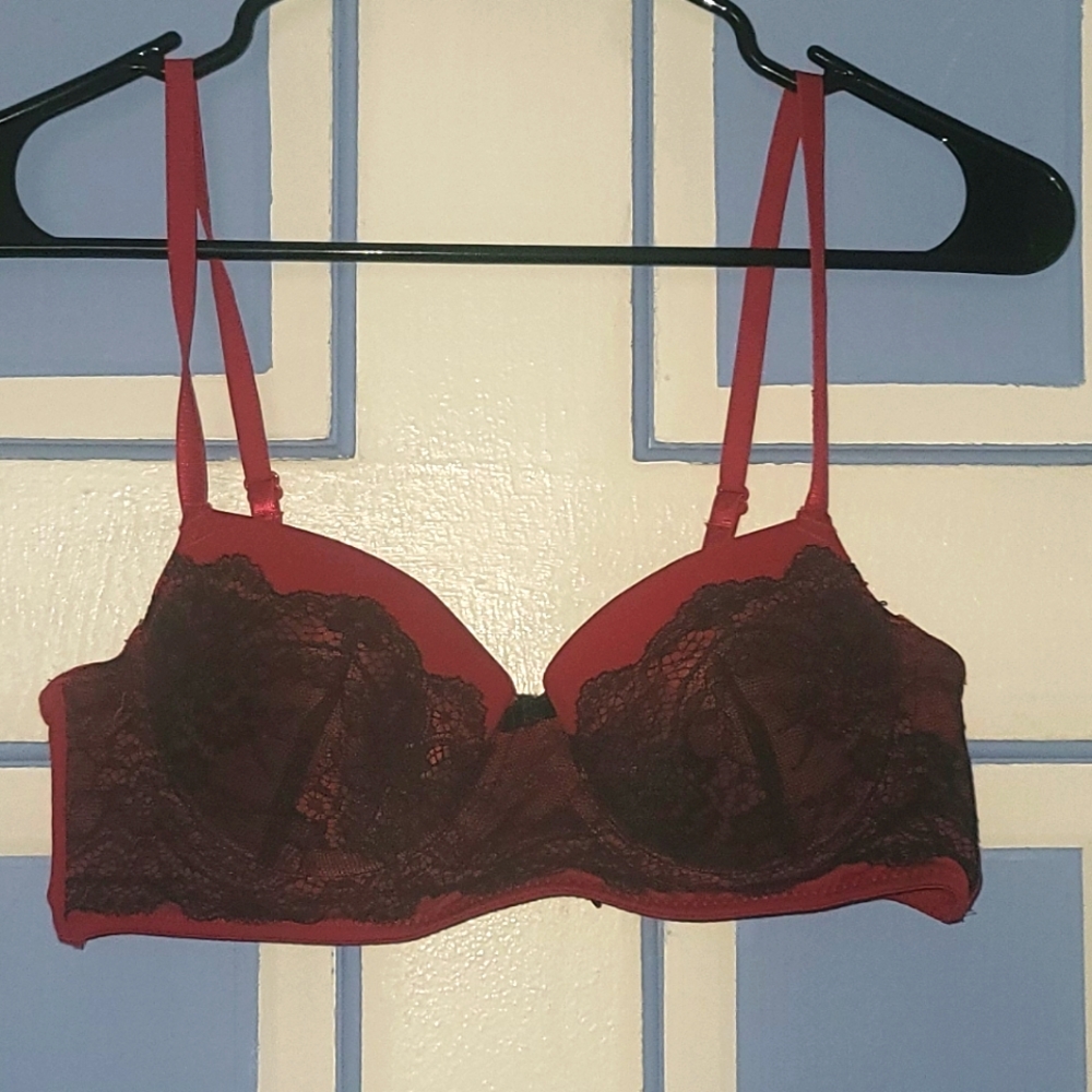 Red Laced Bra
